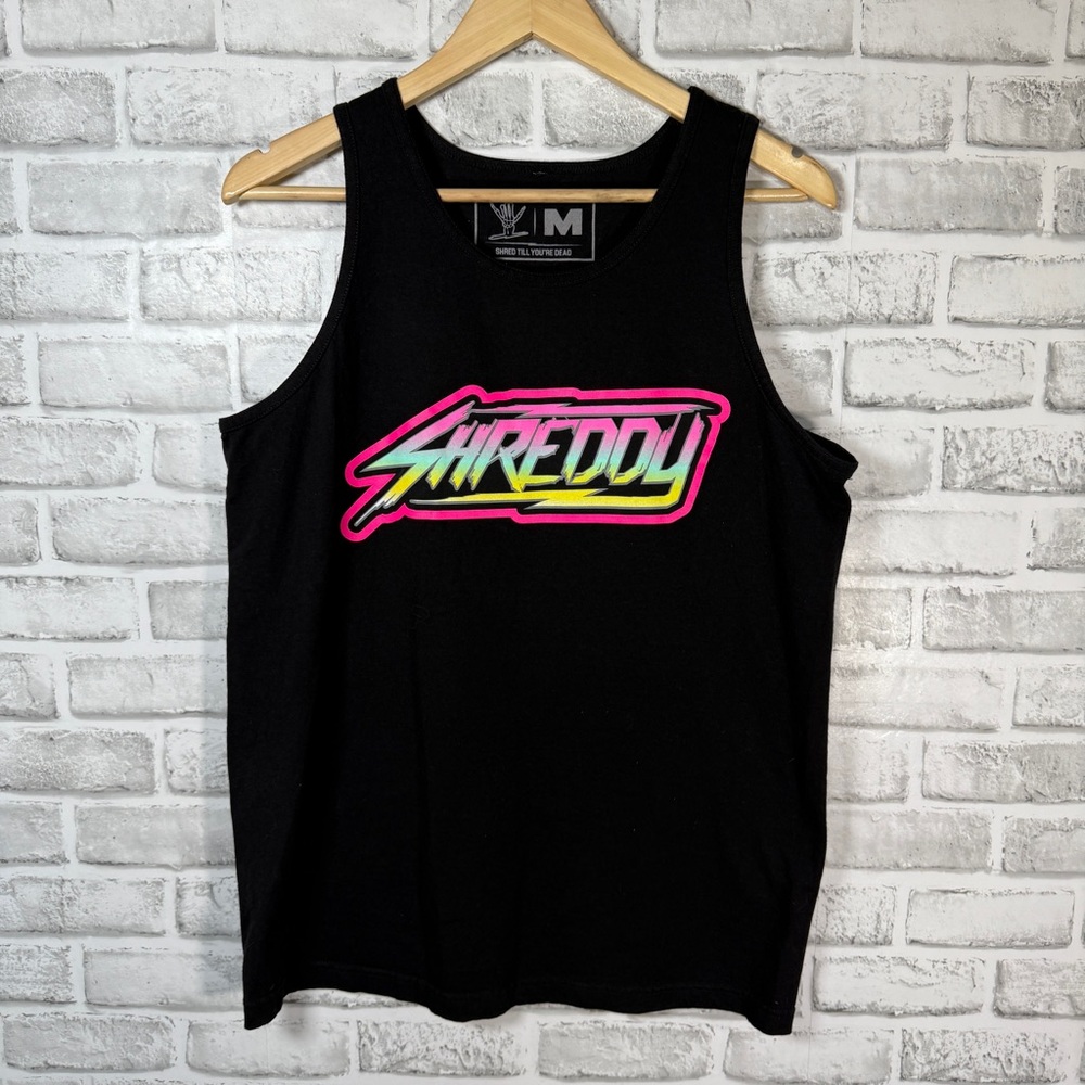 Shreddy Black Tank Top with Neon Logo
